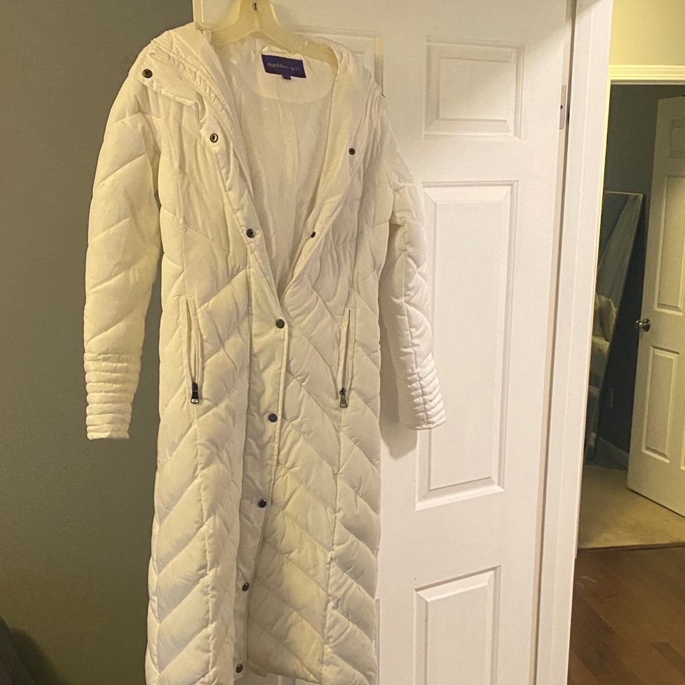 White Quilted Long Coat